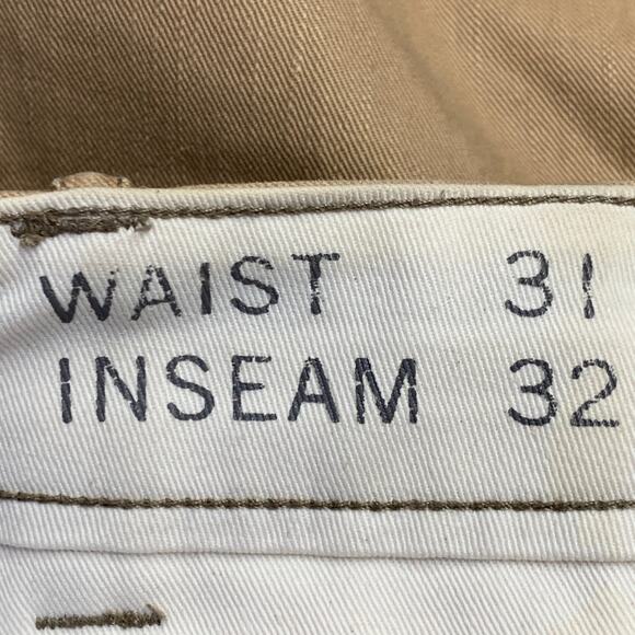 RRL by RALPH LAUREN Size 31 Khaki Cotton Cuffed Straight Button Fly Casual Pants - Picture 11 of 12